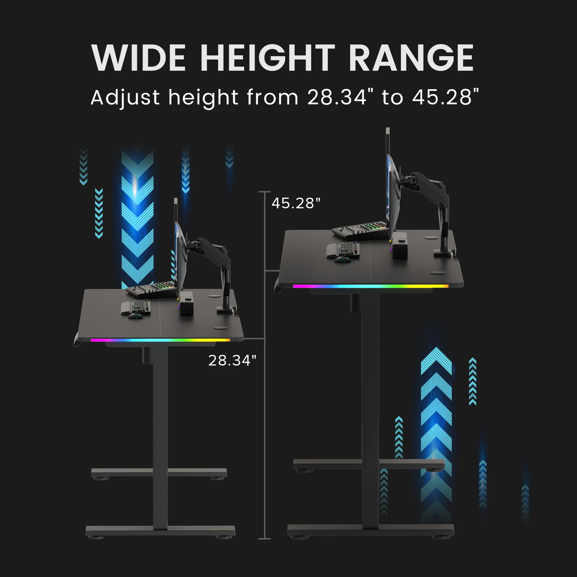 T-Shaped Series RGB Gaming Desk GTZ-210-RGB-V - Image 12