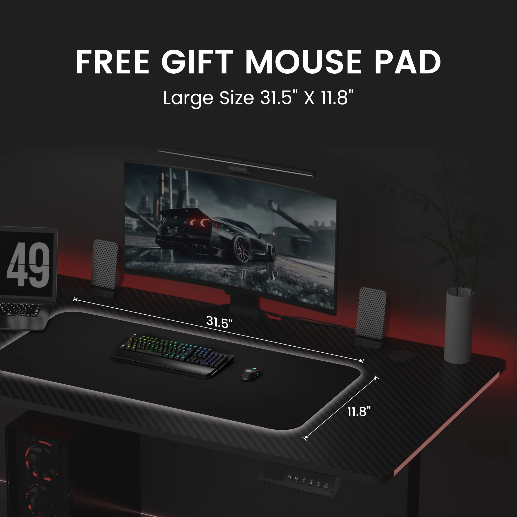 T-Shaped Series RGB Gaming Desk GTZ-210-RGB-V - Image 6
