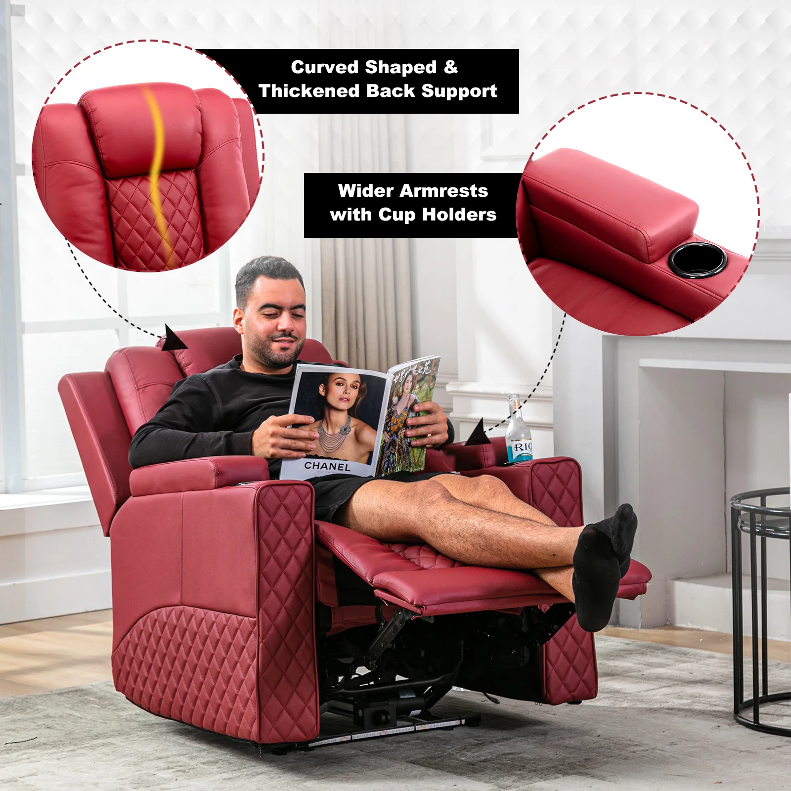 Massage Recliner with LED Lighting H7137 - Image 10