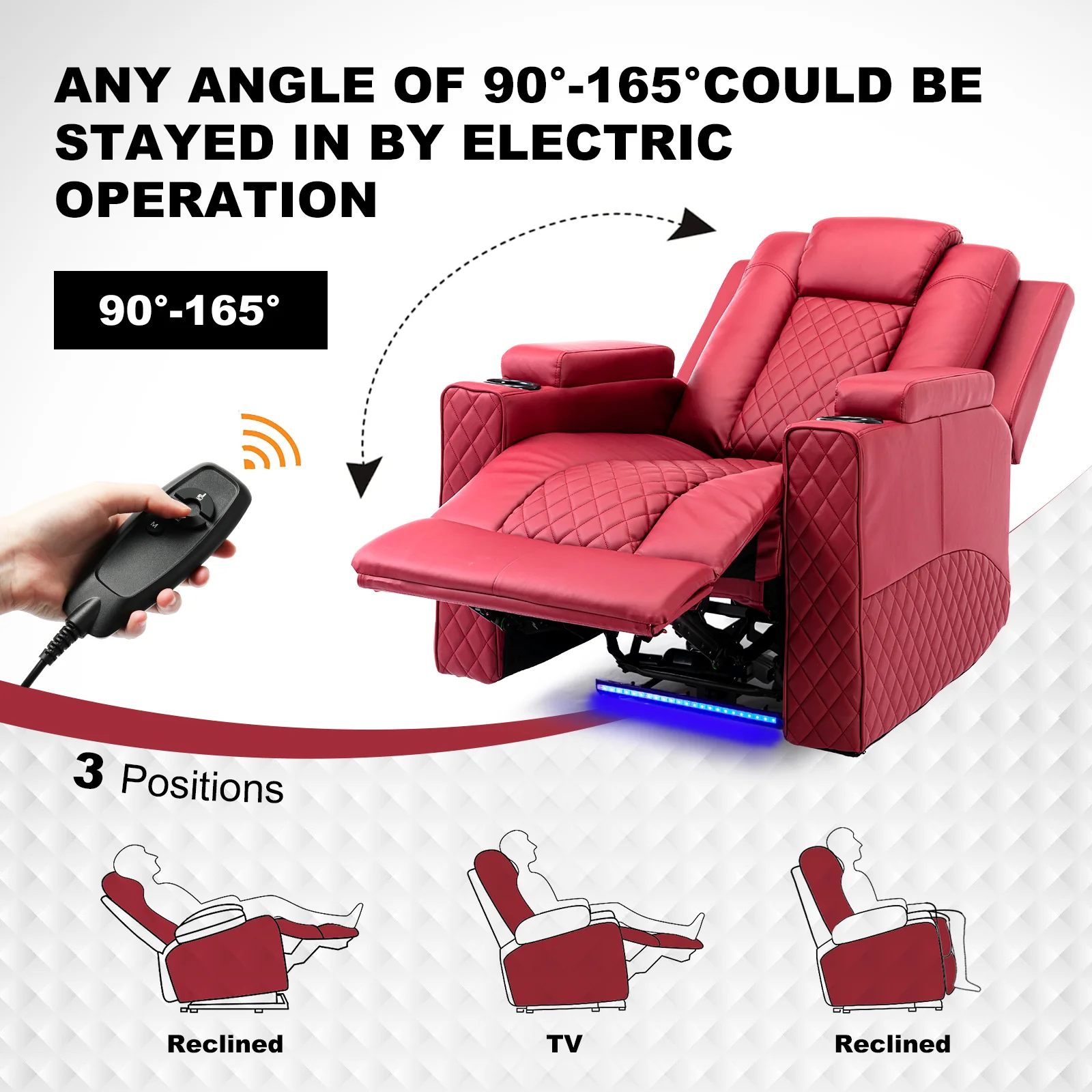 Massage Recliner with LED Lighting H7137 - Image 13