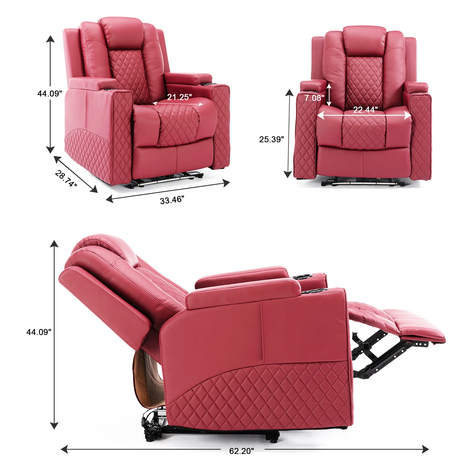 Massage Recliner with LED Lighting H7137 - Image 15