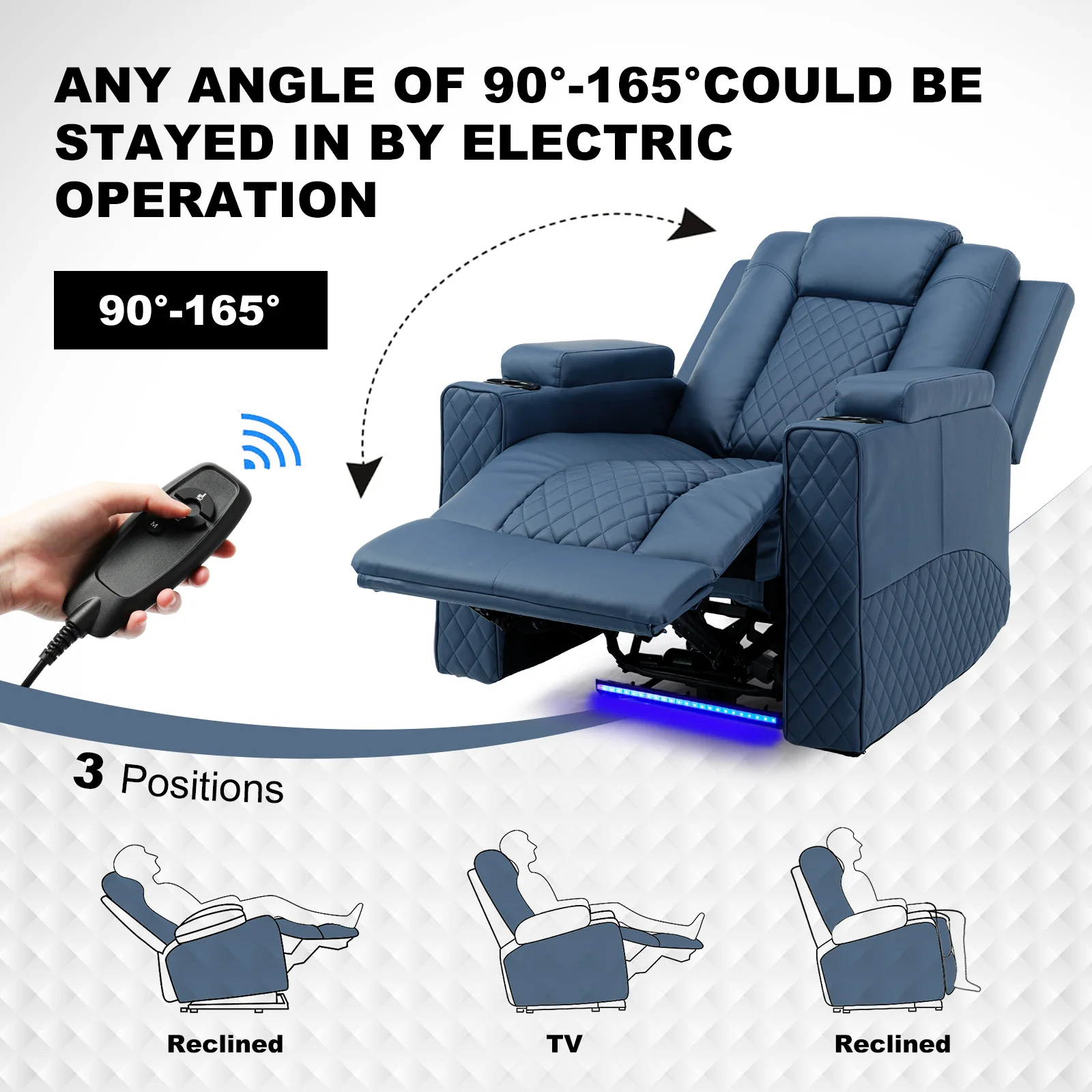 Massage Recliner with LED Lighting H7137 - Image 18