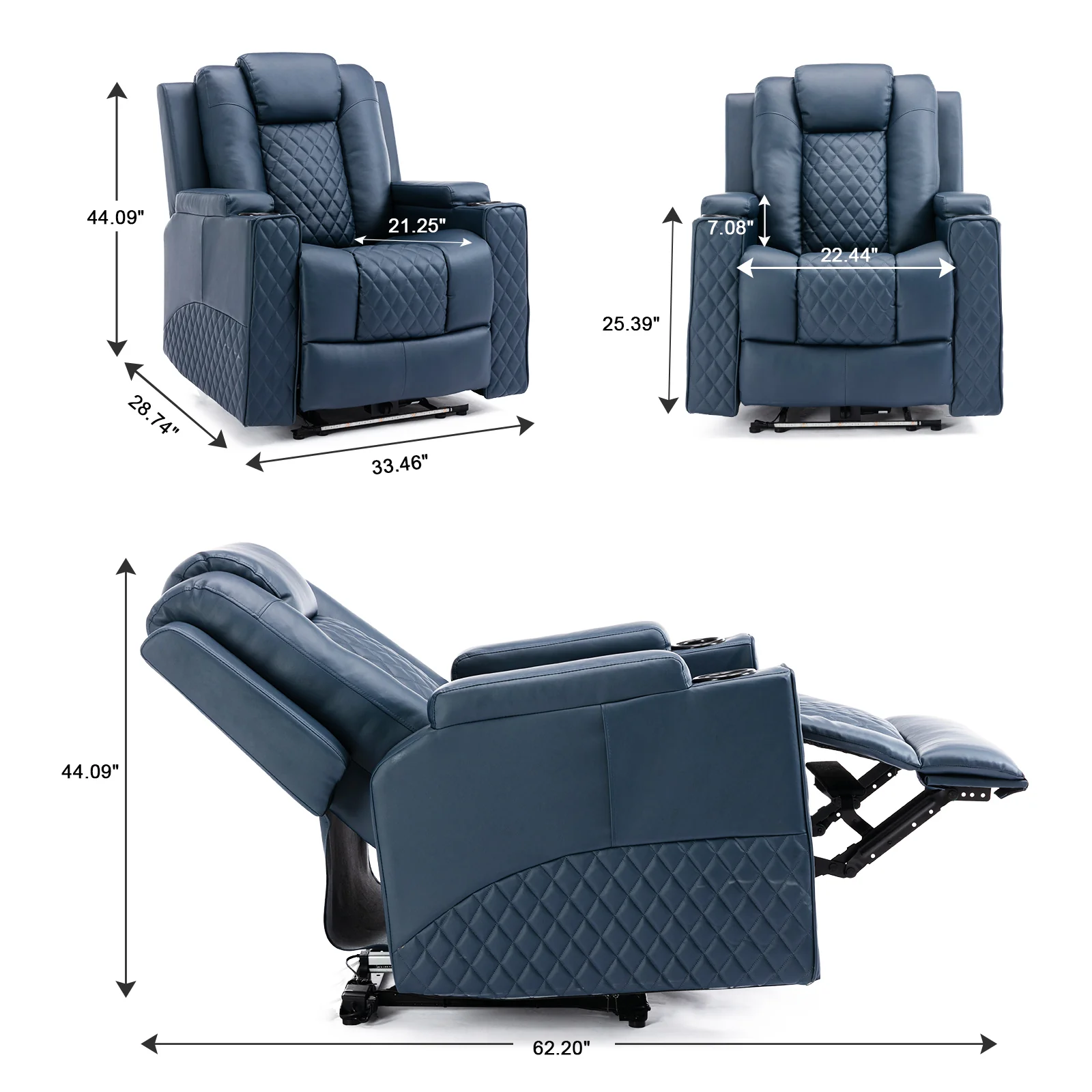 Massage Recliner with LED Lighting H7137 - Image 22