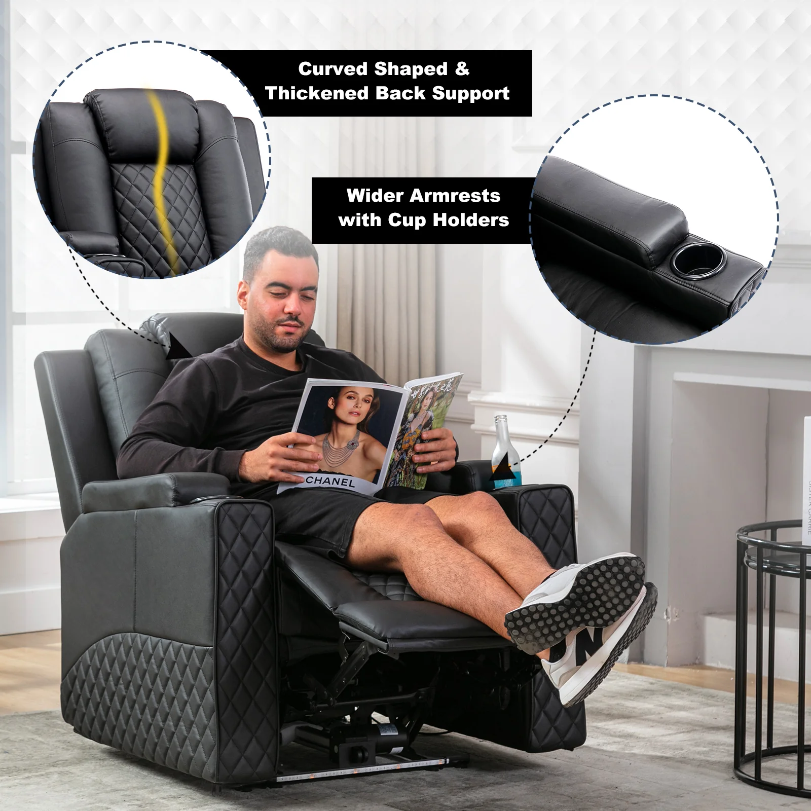 Massage Recliner with LED Lighting H7137 - Image 3