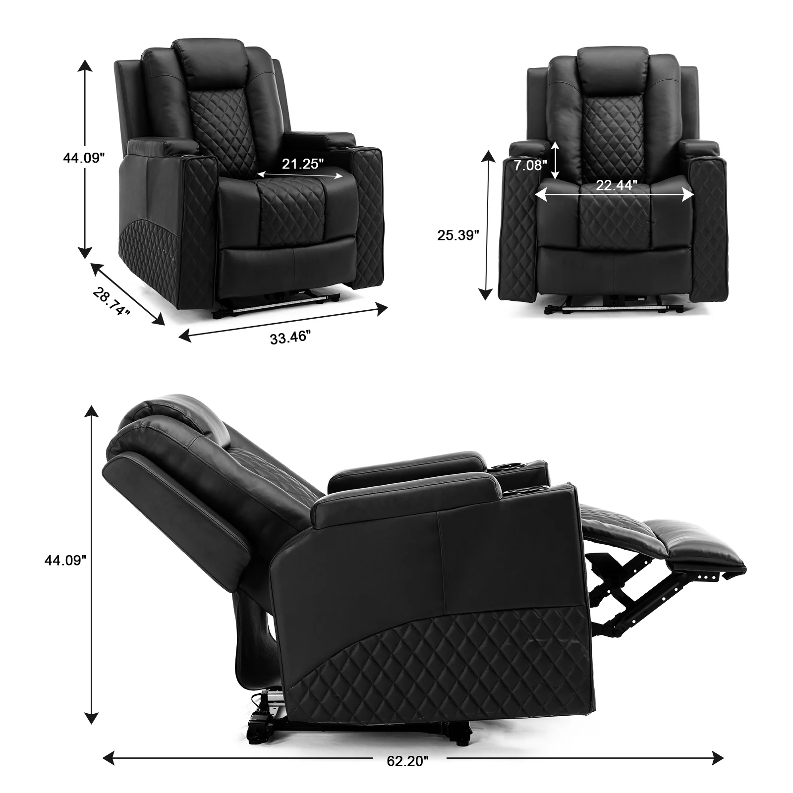 Massage Recliner with LED Lighting H7137 - Image 8