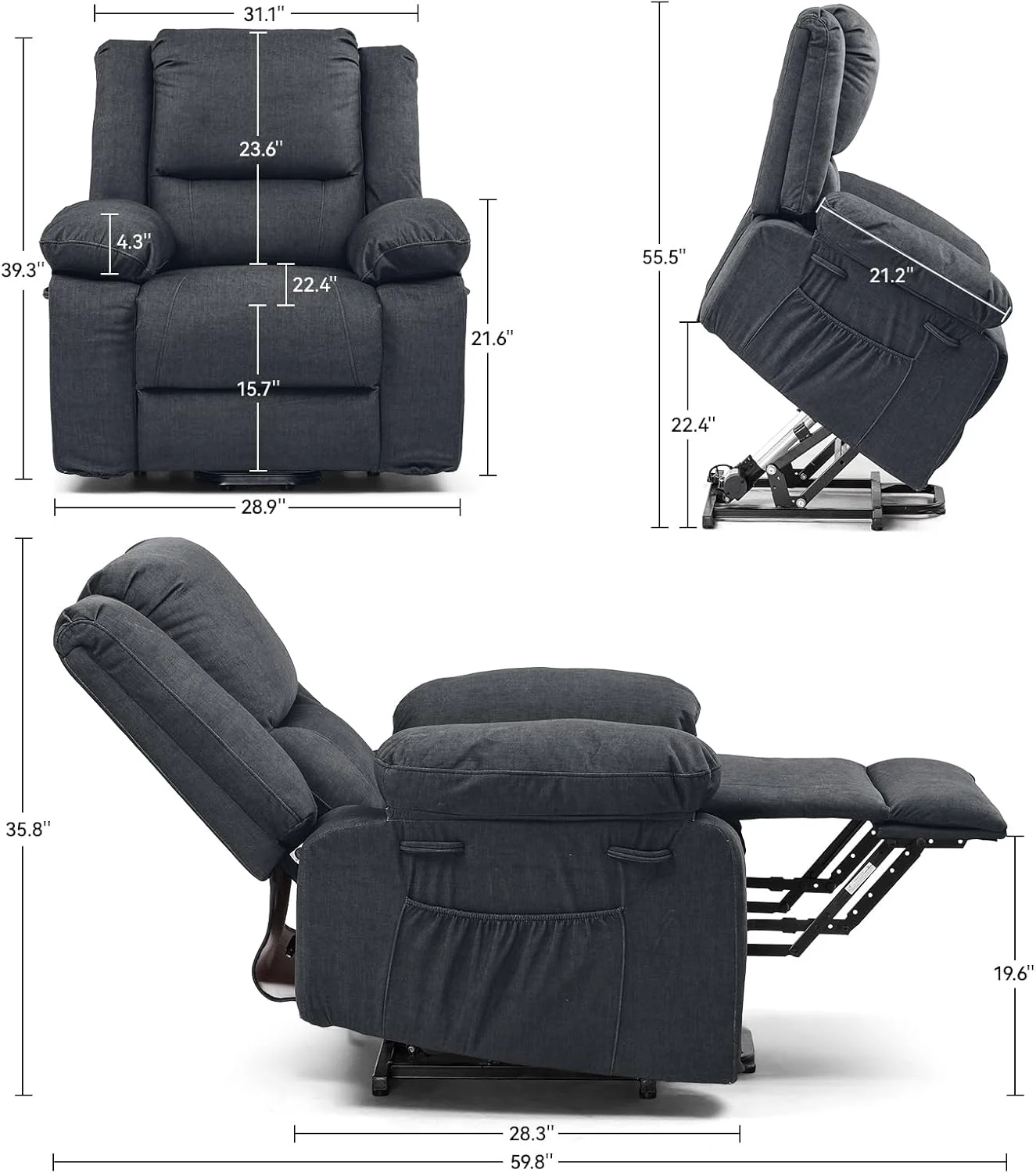Power Lift Recliner Chair H7165 - Image 13