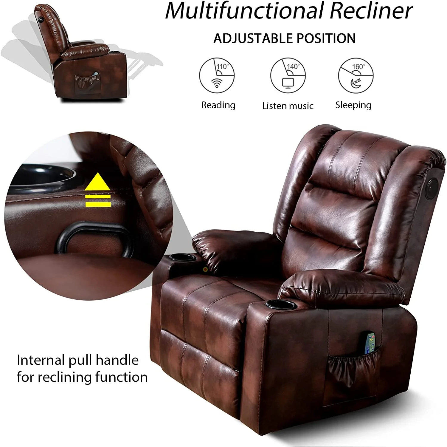 Massage Recliner Chair with Speaker H7237MP - Image 15