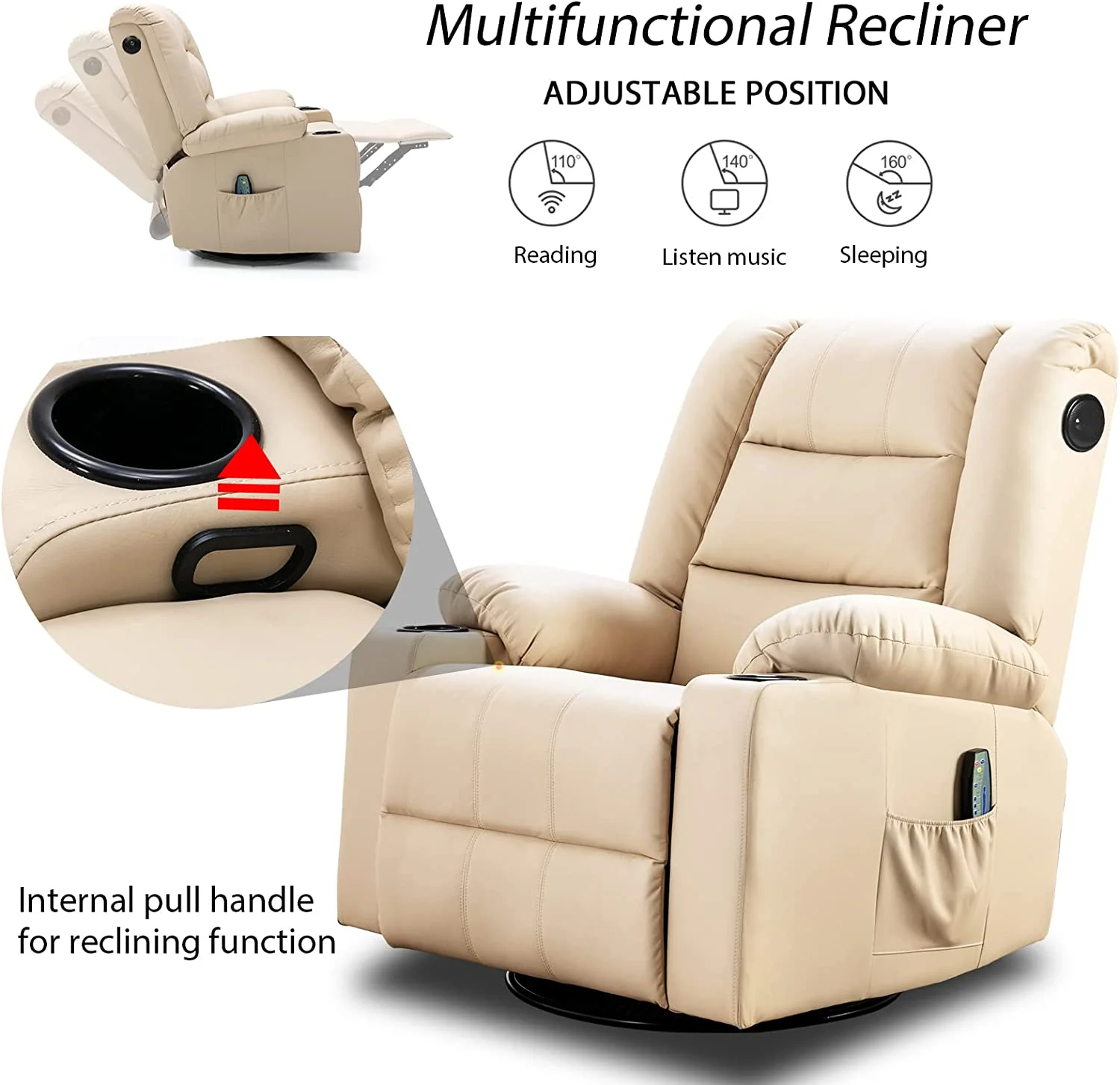 Massage Recliner Chair with Speaker H7237MP - Image 23