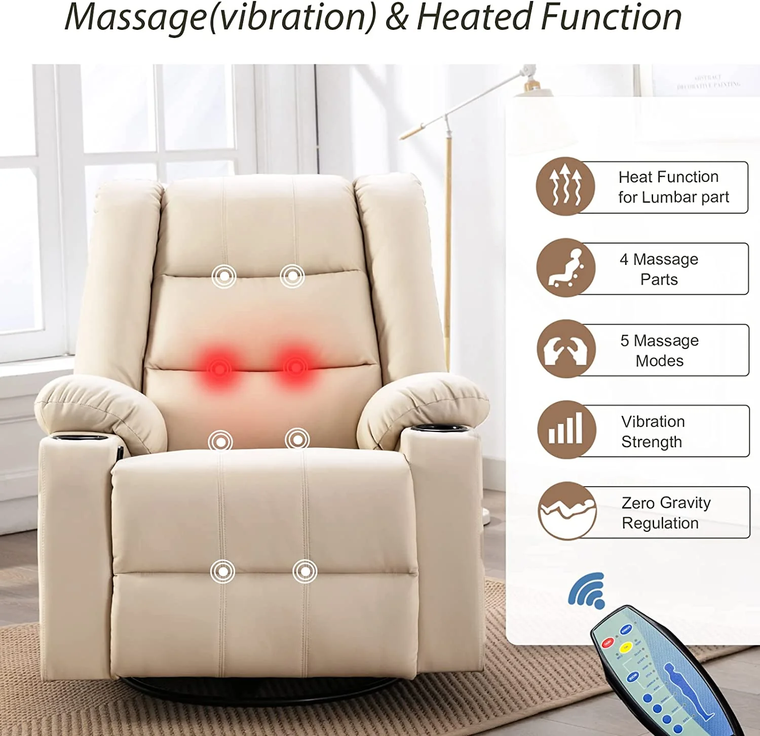 Massage Recliner Chair with Speaker H7237MP - Image 24