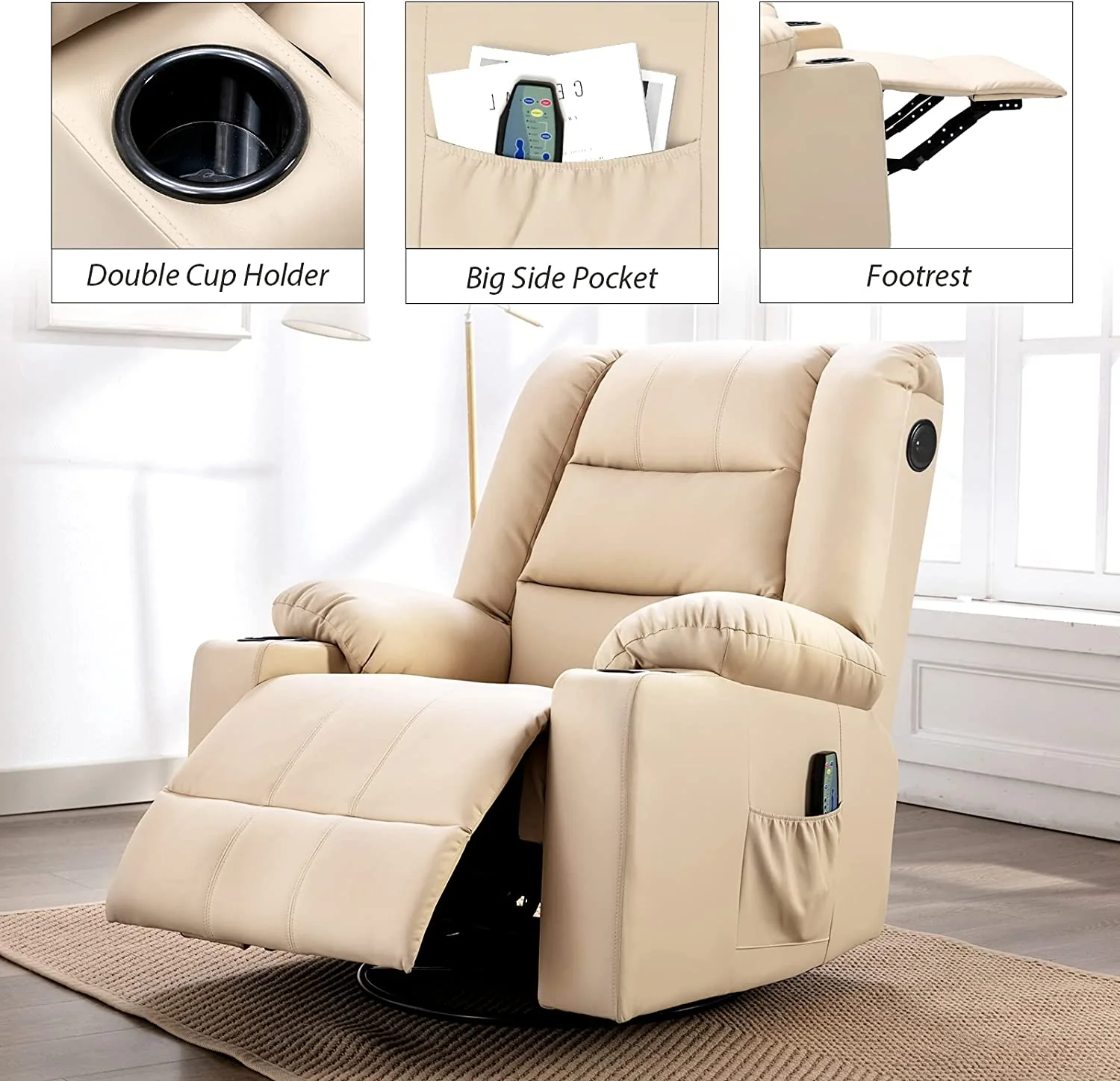 Massage Recliner Chair with Speaker H7237MP - Image 26