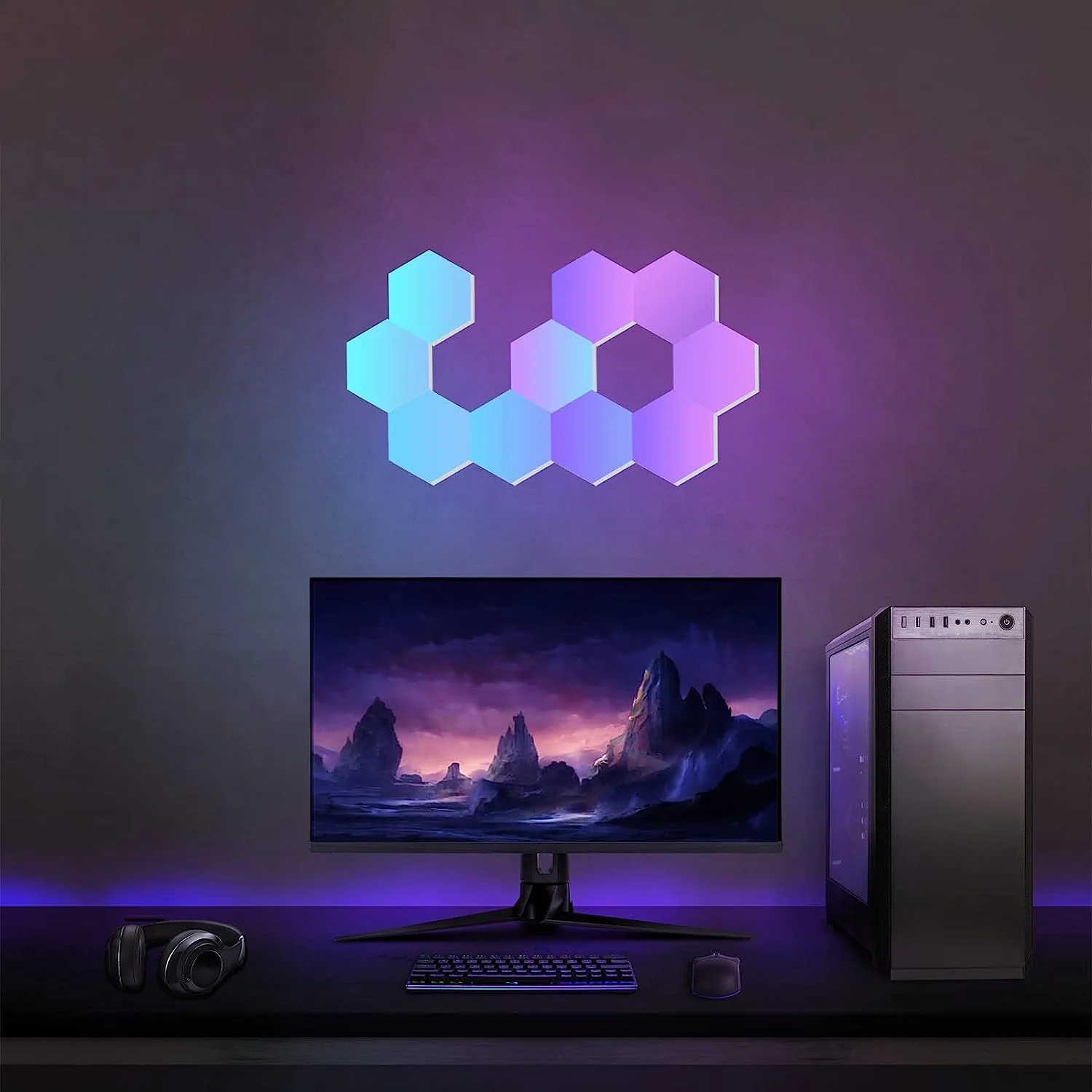 Hexagon LED Wall Light Panels (10 Pack) - Image 4