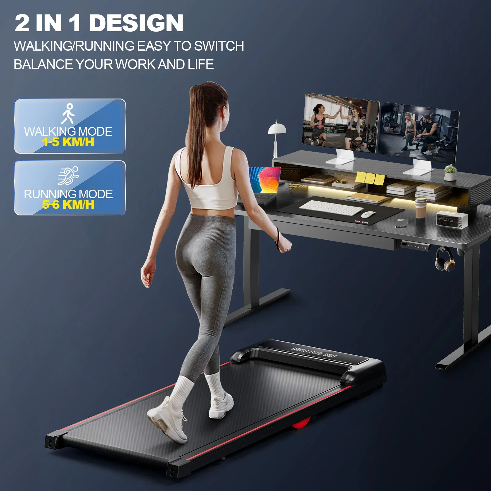 Walking Pad, Under Desk Treadmill HTM-120 - Image 8