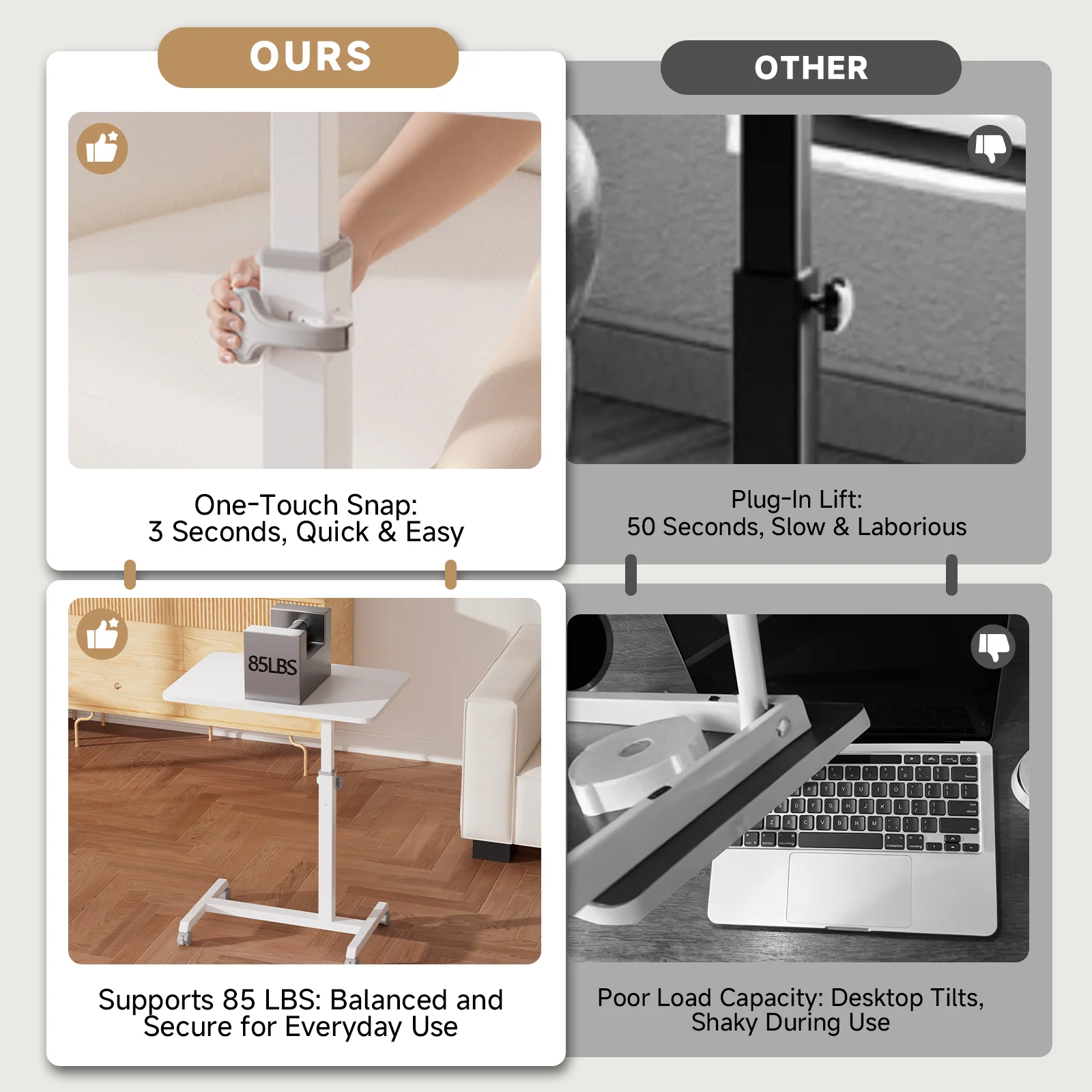 Adjustable Overbed Table LT004 - Image 8