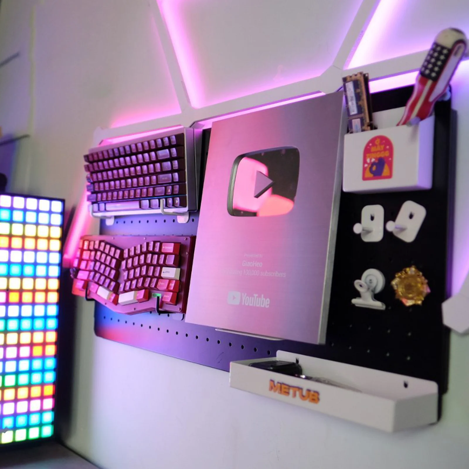 Wall Mounted Gaming Pegboards 4Pcs Set - Image 6