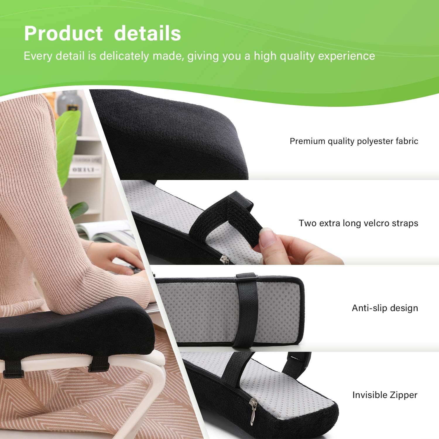 Memory Foam Armrest Pads Curved - Image 4
