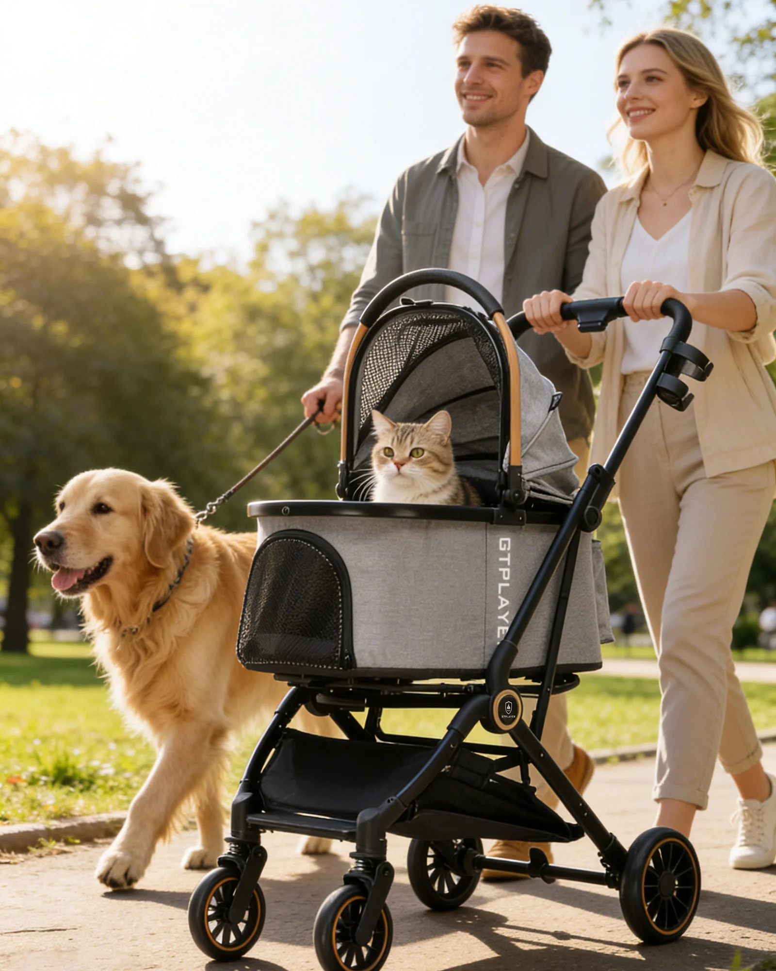 Foldable Pet Stroller PET-CART01 for Cats & Small Dogs - Image 12