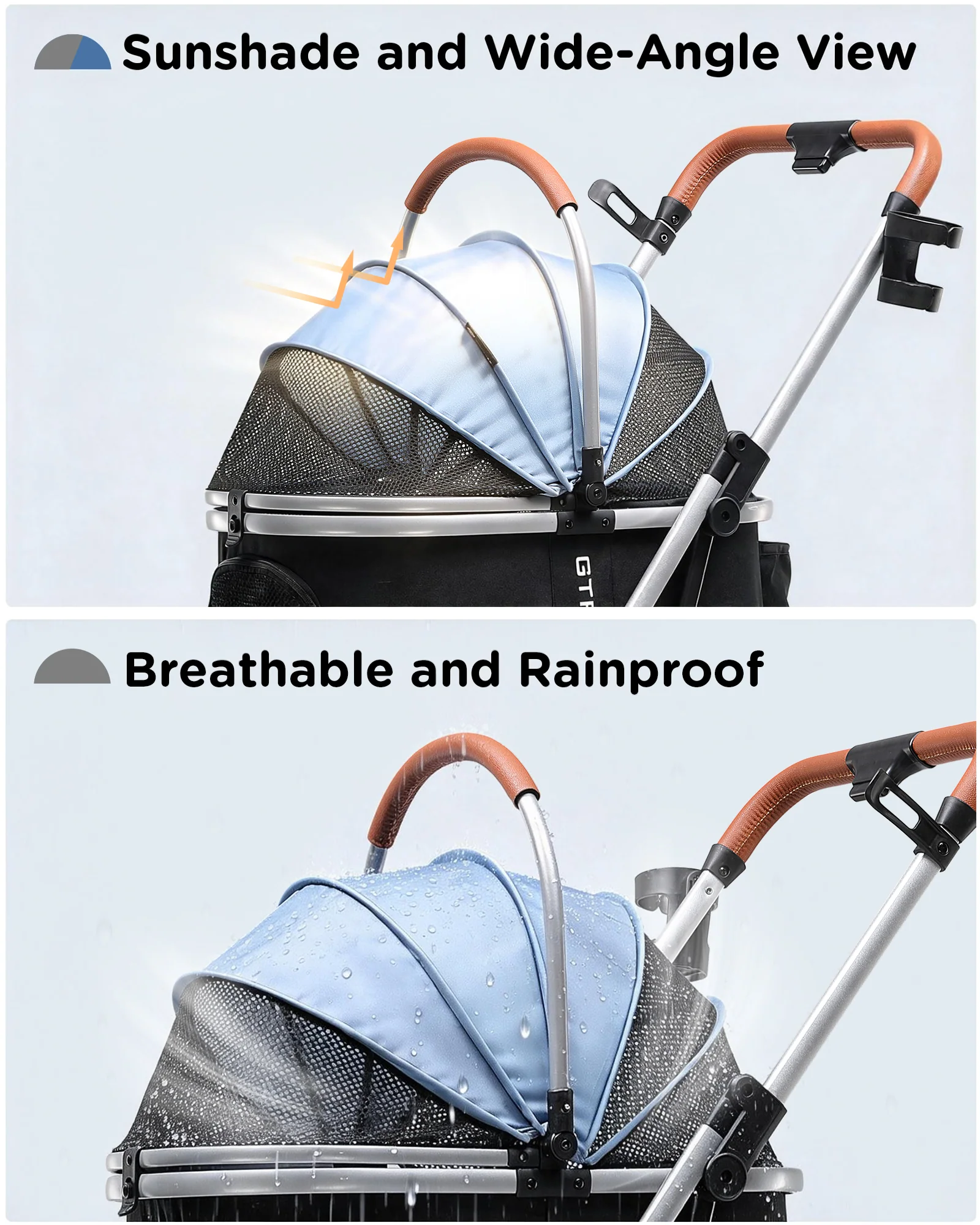 Foldable Pet Stroller PET-CART01 for Cats & Small Dogs - Image 21