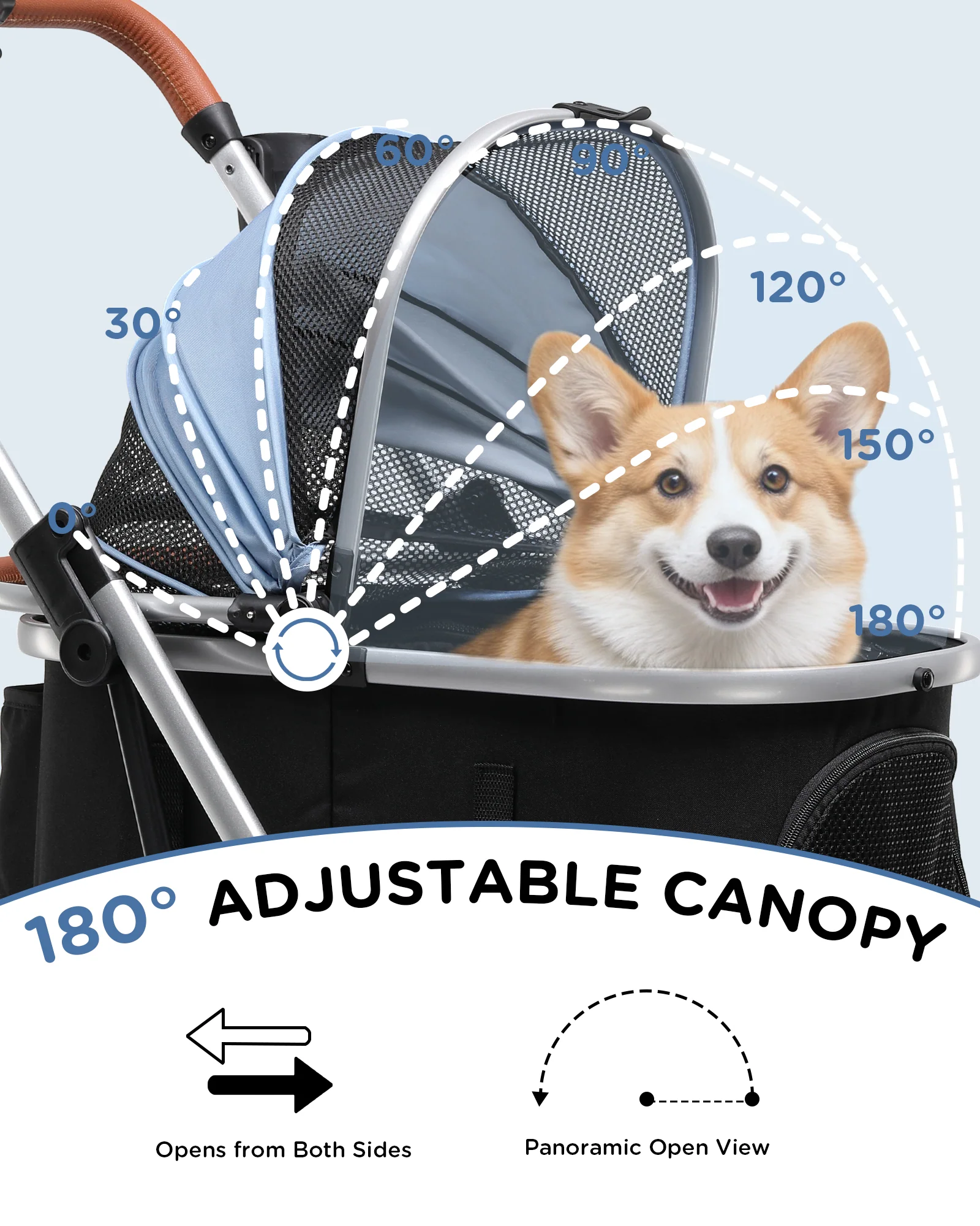 Foldable Pet Stroller PET-CART01 for Cats & Small Dogs - Image 23