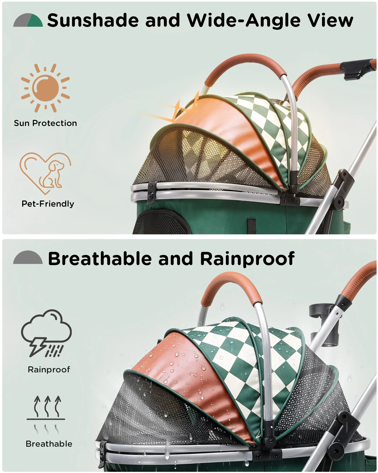 Foldable Pet Stroller PET-CART01 for Cats & Small Dogs - Image 31
