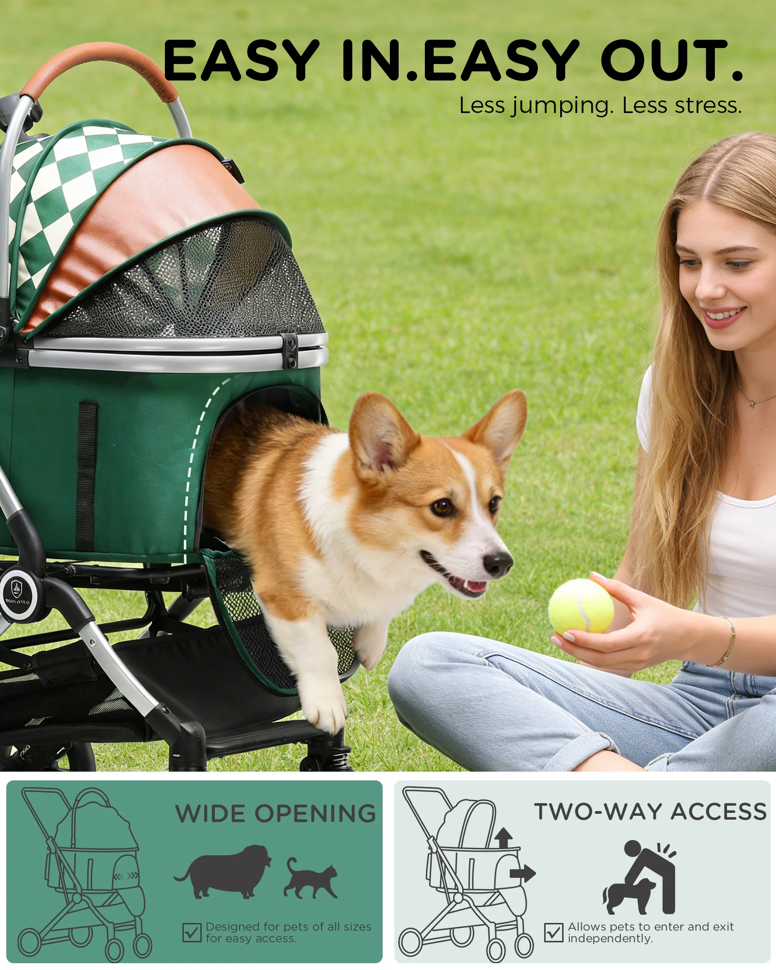 Foldable Pet Stroller PET-CART01 for Cats & Small Dogs - Image 34