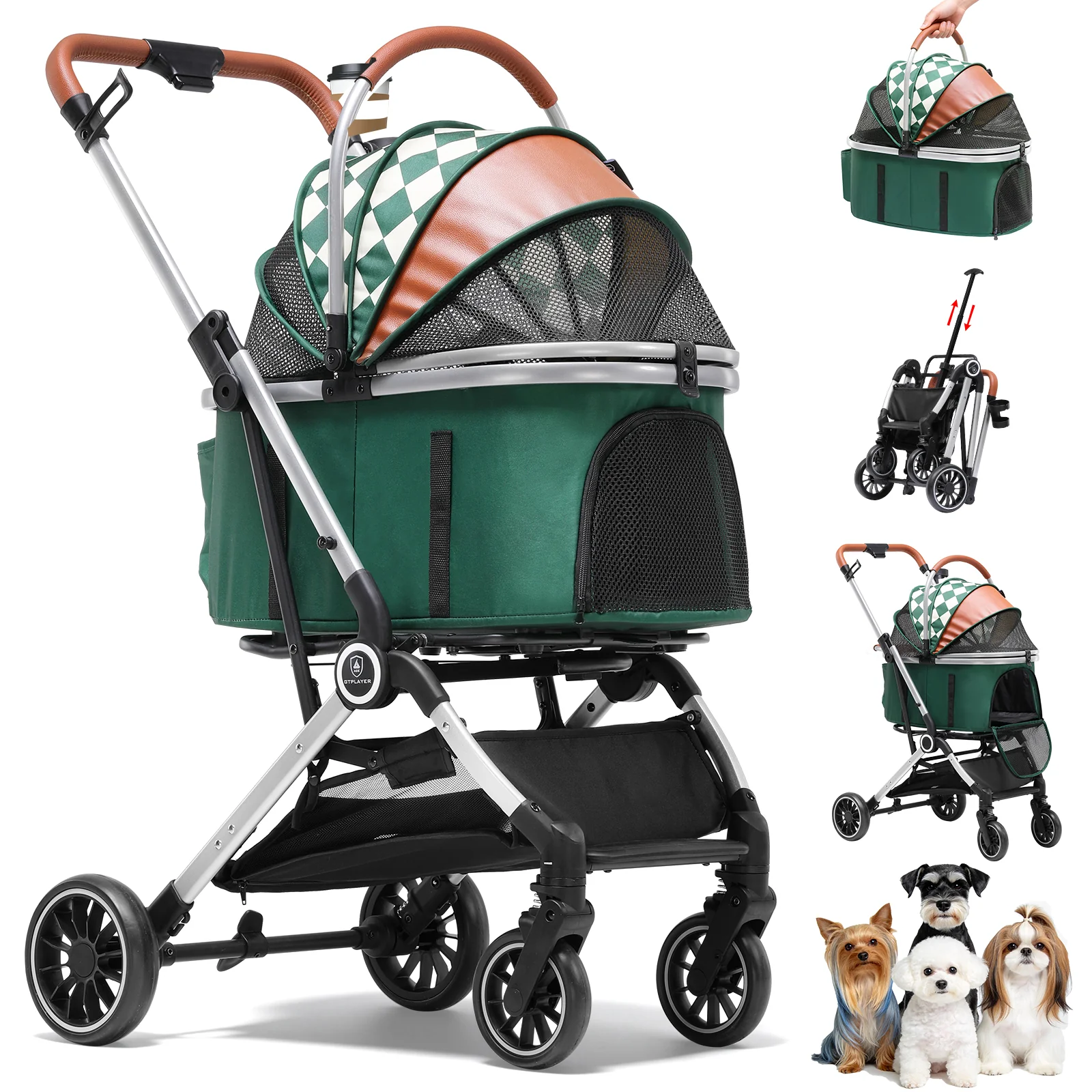 Foldable Pet Stroller PET-CART01 for Cats & Small Dogs - Image 36
