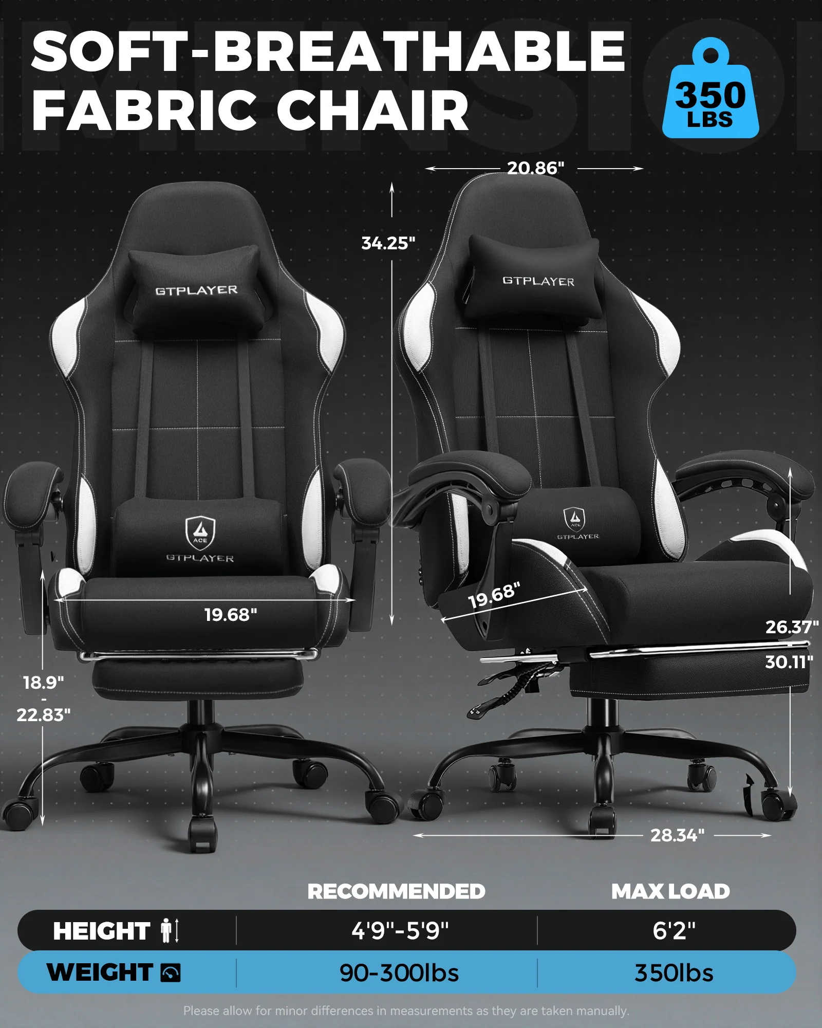 Pro Series Fabric Gaming Chiar GTBEE - Image 10