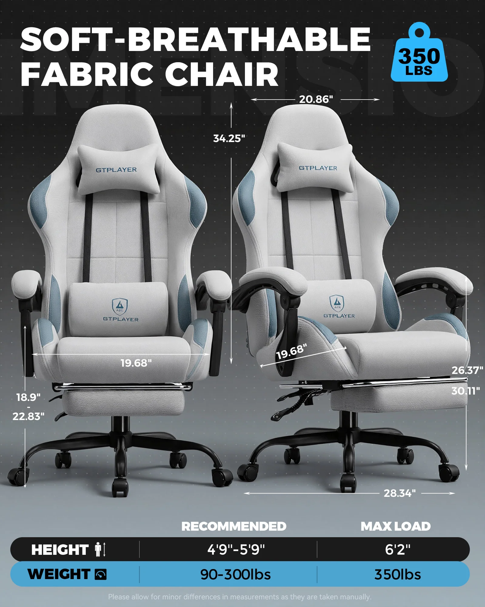 Pro Series Fabric Gaming Chiar GTBEE - Image 11
