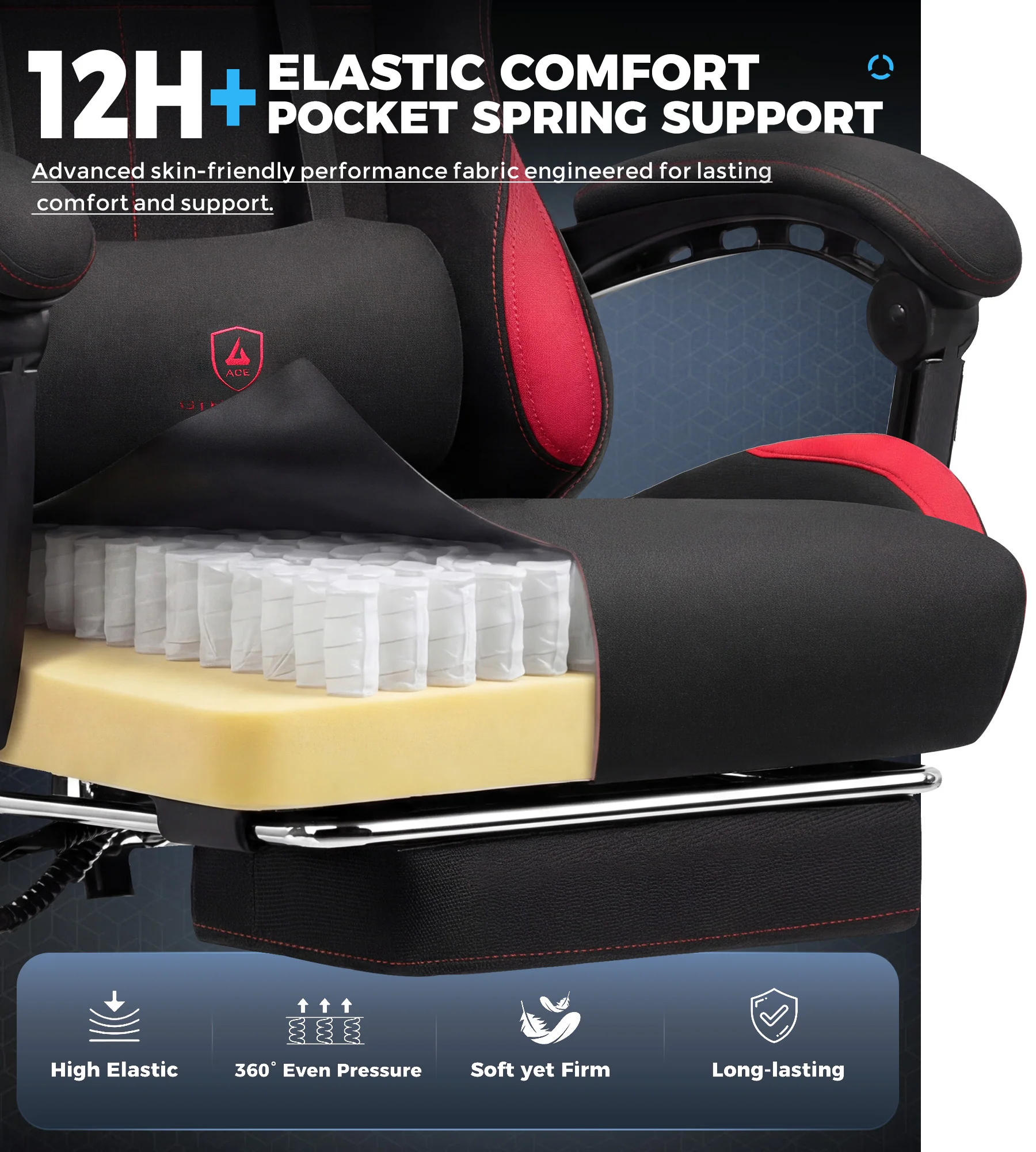 Pro Series Fabric Gaming Chiar GTBEE - Image 19