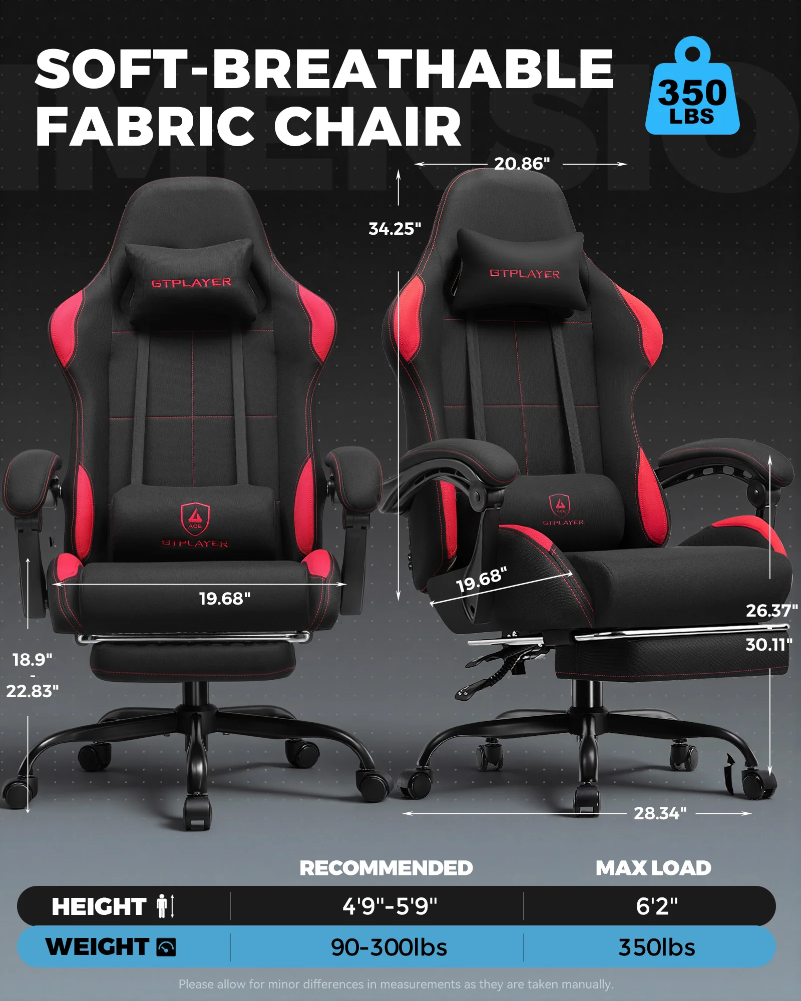 Pro Series Fabric Gaming Chiar GTBEE - Image 20