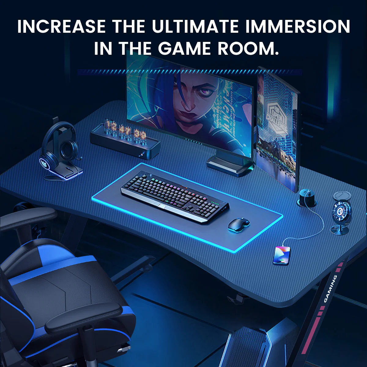 Z -Shaped Series RGB Gaming Desk Z09 - Image 3